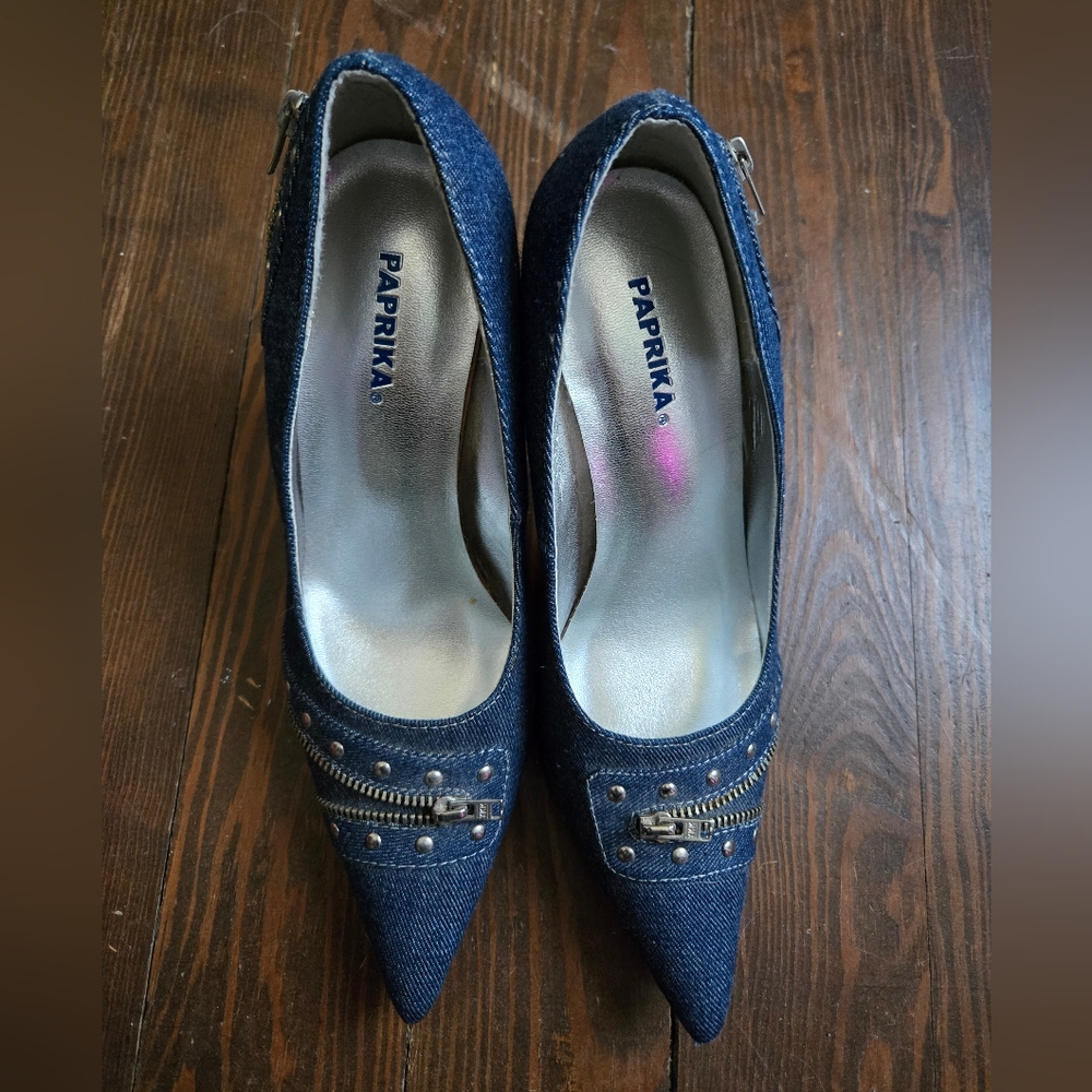 Paprika Denim Heels